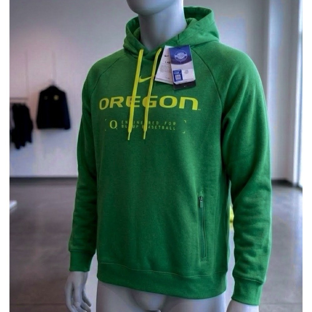 Nike Oregon Ducks XL Hoodie Sweatshirt NWT‎ Lightweight Fleece Zip Pockets UPF40